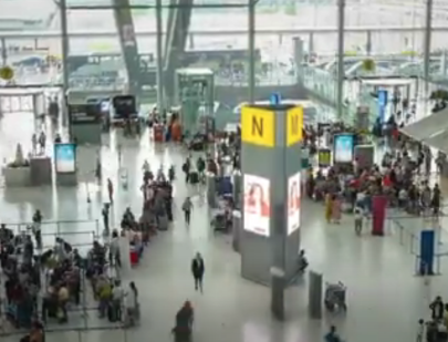 A crowded airport