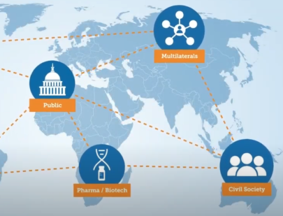 Various disciplines are connected by lines on a world map
