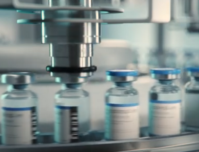 Vaccine vials being filled